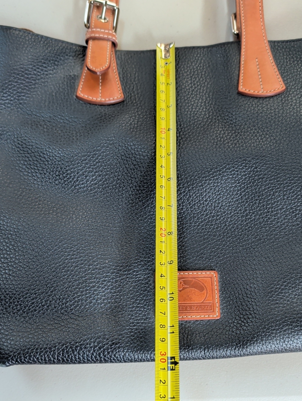 Dooney & Bourke, Midnight Blue Large Pebble Leather Tote With Rich Red Lining - Picture 7 of 16